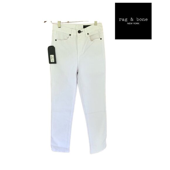 Rag & Bone White High Rise Ankle Cigarette Jeans | Size 25 (2) - Picture 3 of 16